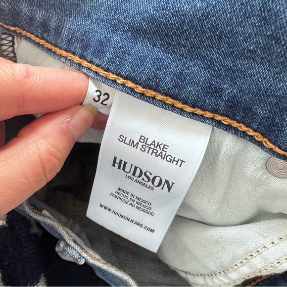 HUDSON BLAKE SLIM STRAIGHT BLUE JEANS - 32 - Picture 6 of 12